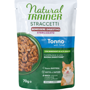 Natural Trainer Straccetti Sterilised Benessere Digestivo Tonno 70g