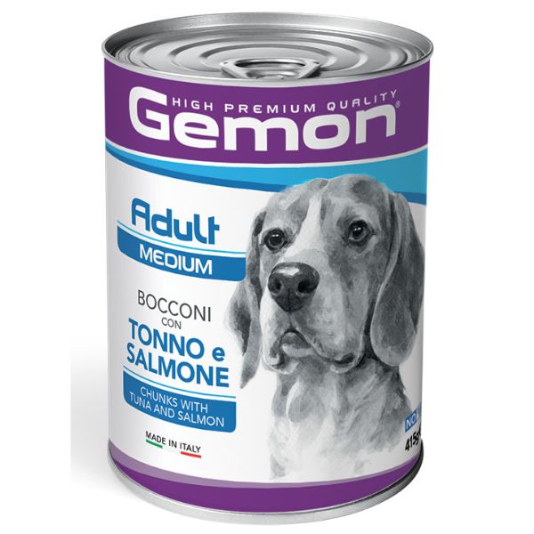 GEMON BOCCONCINI 415 GR ADULTO MEDIUM TONNO E SALMONE