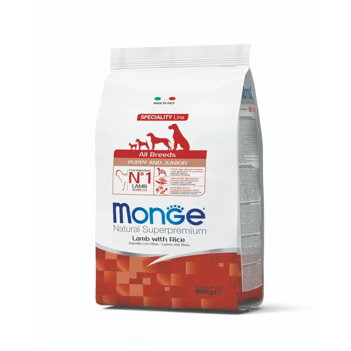 MONGE PUPPY-JUNIOR ALL BREEDS AGNELLO CON RISO 12KG